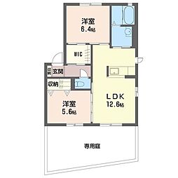 エクセレント 1階2LDKの間取り