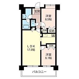 ウエストヴァレィー壱番館 2LDKの間取図画像