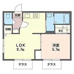 クロストンハイツ 1LDKの間取図画像