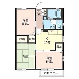 サニーヒル 3Kの間取図画像