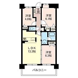 ウエストヴァレィー壱番館 3LDKの間取図画像