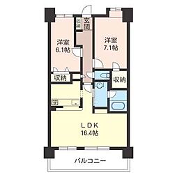 ウエストヴァレィー壱番館 2LDKの間取図画像