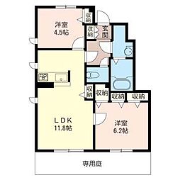 ロンシャンB 2LDKの間取図画像