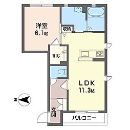Casabonheur 1LDKの間取図画像