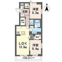 ベル グランツ 2LDKの間取図画像