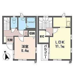 エナミスD 1LDKの間取図画像