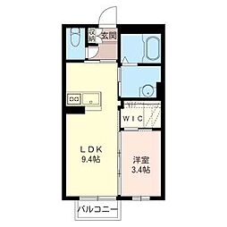 プチエトワール18 1LDKの間取図画像