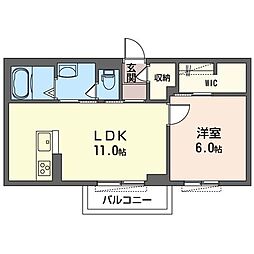 ベレオMS 1LDKの間取図画像