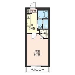 ラルーチェ 1Kの間取図画像