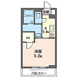 モリスステーション 1Kの間取図画像