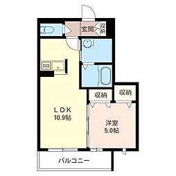 フェリース 1LDKの間取図画像
