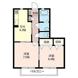 ディアーナ 2DKの間取図画像