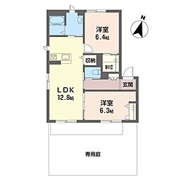 ベルフィール 2LDKの間取図画像