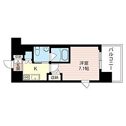 ルームスキノカ 1Kの間取図画像