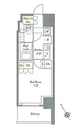 プライムメゾン板橋 14階1Kの間取り