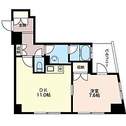 エスティメゾン浅草駒形 4階1LDKの間取り