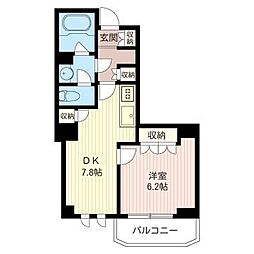 エスティメゾン北新宿 1DKの間取図画像