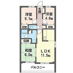 エクセル中野 3LDKの間取図画像