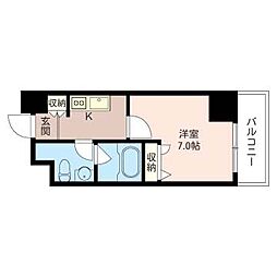 マストライフ中野坂上ANNEX 1Kの間取図画像