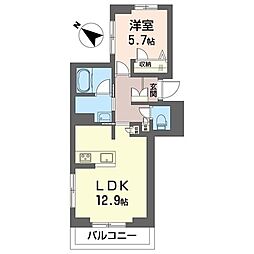 ノルドK 1LDKの間取図画像