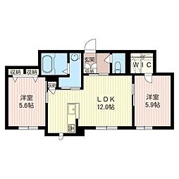 BrillanteVita 2LDKの間取図画像