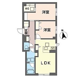 シャーメゾンモリヤ 2LDKの間取図画像