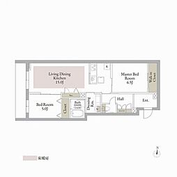 トレイユ 2LDKの間取図画像
