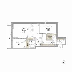 トレイユ 2LDKの間取図画像