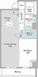 RESIDENCE東神田1-8 1LDKの間取図画像