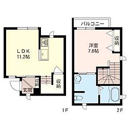 GREEN'SWELL 1LDKの間取図画像