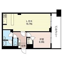 レジデンスシャルマン月島 1LDKの間取図画像