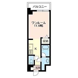 リオフレンテ ワンルームの間取図画像