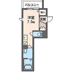 GlanzMaison武蔵小山 ワンルームの間取図画像