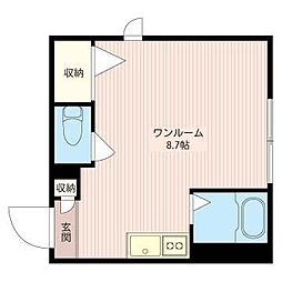 クレスト中馬込 ワンルームの間取図画像