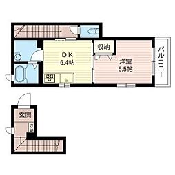T.ハウス 1DKの間取図画像
