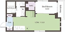 シャンテ目黒 1LDKの間取図画像