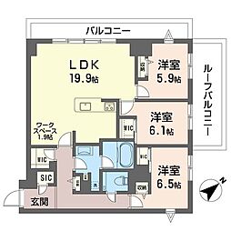 グランフォレスタ 二子玉川 3LDKの間取図画像
