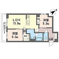 ベルカント 2LDKの間取図画像
