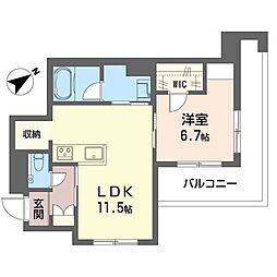 ベルカント 1LDKの間取図画像