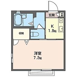メゾンひまわり 1Kの間取図画像