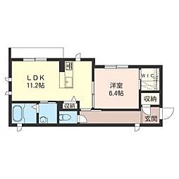 エターナル 1LDKの間取図画像