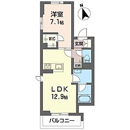 メゾンブラン 1LDKの間取図画像
