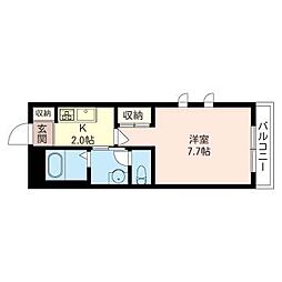 ライブタウン5 1Kの間取図画像