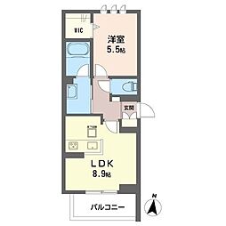 ベアフルート 00103 1階1LDKの間取り