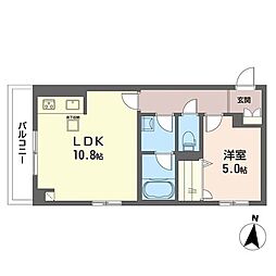 ベアフルート 1LDKの間取図画像