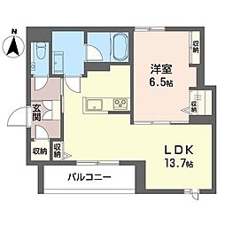 ホシノハウスII 1LDKの間取図画像