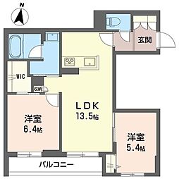 メゾンドスリジエ 2LDKの間取図画像