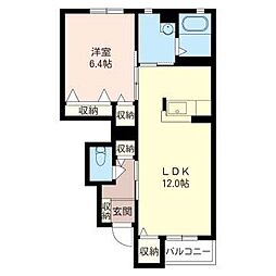 ヴィラーチェ・S 1LDKの間取図画像