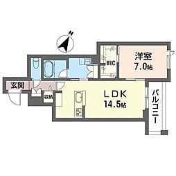 レ・アール・クロシェット 1LDKの間取図画像