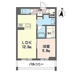 プレディーナ武蔵浦和 3階1LDKの間取り